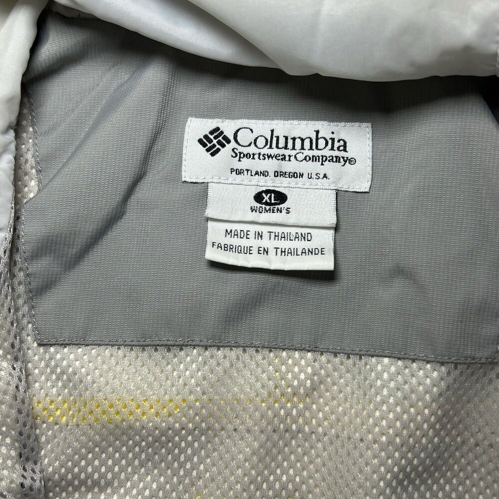Columbia Windbreaker Light Jacket Women's XL Yellow Hooded - Picture 6 of 11